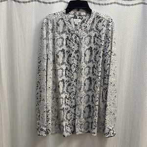 J. Crew Black and White Snake Print Shirt